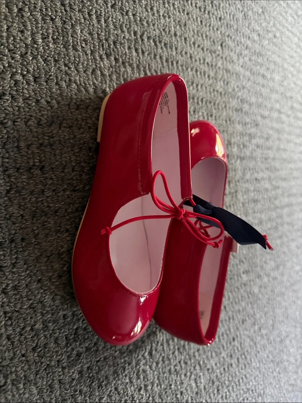 Janie and Jack girls Patent Bow Maraschino red ballet flat 13 NWT